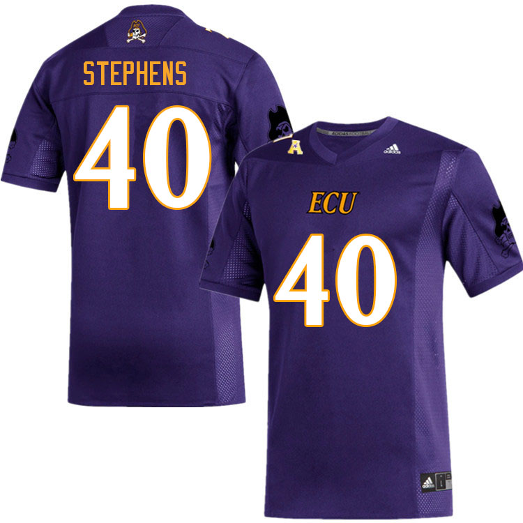 Men #40 Chad Stephens ECU Pirates College Football Jerseys Sale-Purple